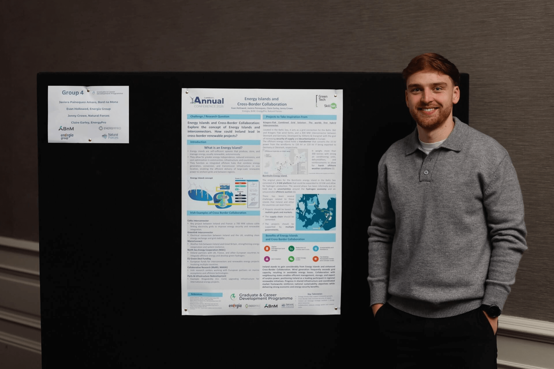 Evan Hollowed with his winning poster